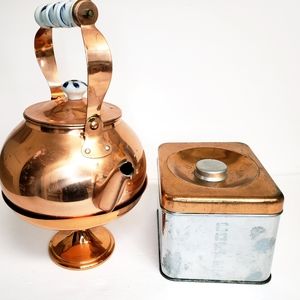 Vintage Tea Pot Stand and Coffee Can